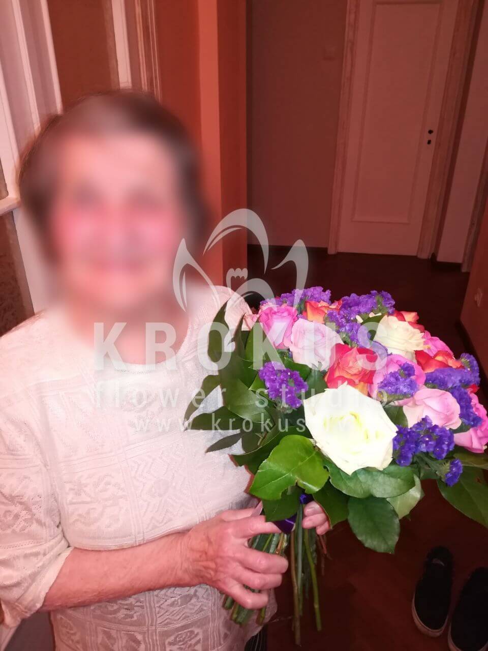 Deliver flowers to Rīga (pink roseswhite rosesorange rosesstaticecream roses)