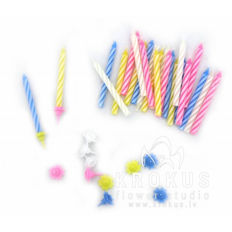 Gift Candles for cake and any fresh flowers with delivery in Riga in our online flower shop KROKUS