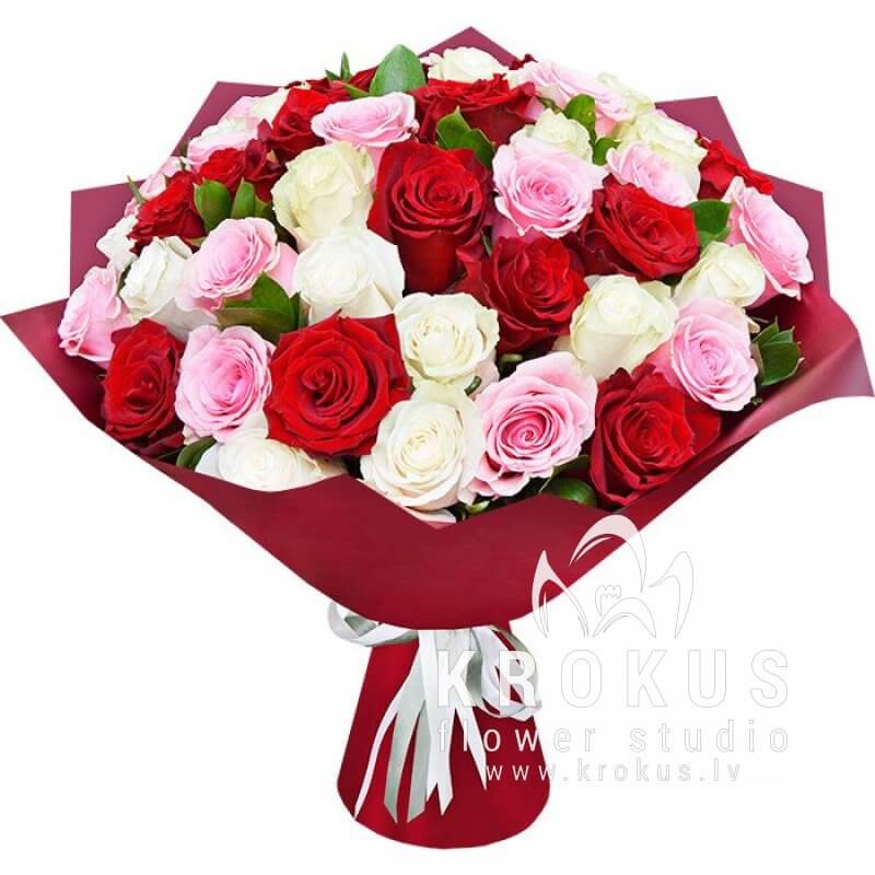 Roses MIX 60CM is a bouquet of fresh cut flowers. KROKUS is the best online shop, flower