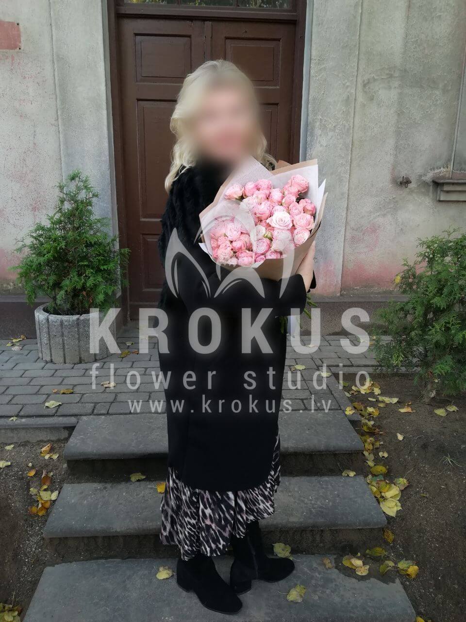 Deliver flowers to Rīga (pink rosespistaciagum tree)