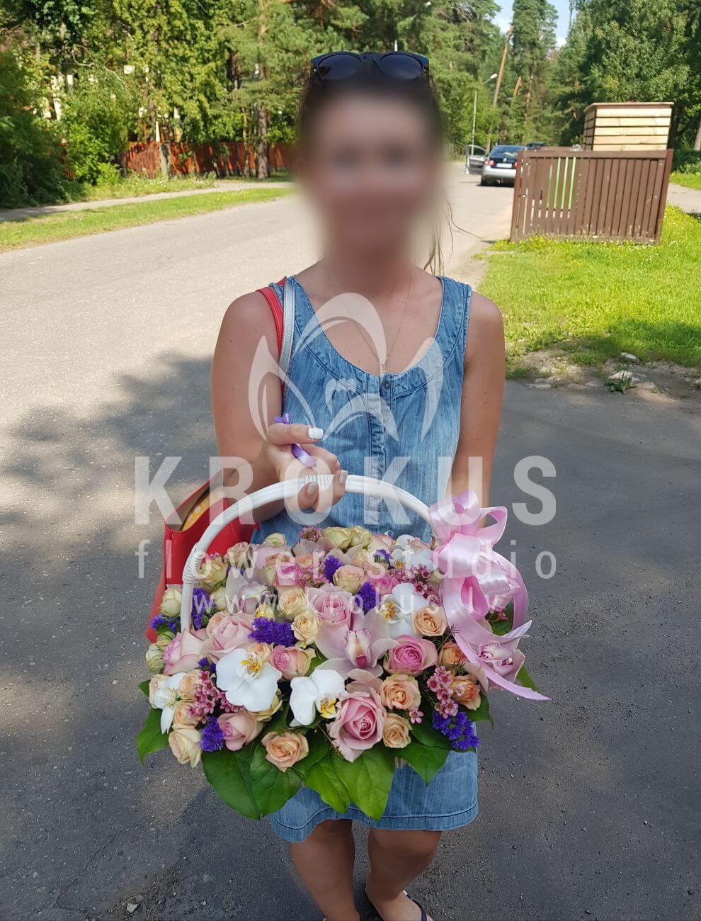 Deliver flowers to Jūrmala (shrub rosespink rosesorchidswaxflowerstaticesalal)