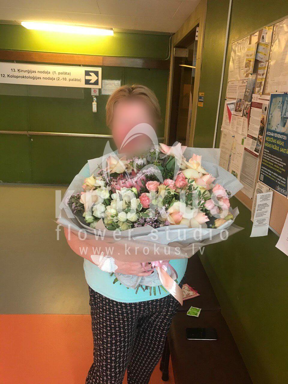 Deliver flowers to Rīga (shrub rosespink rosessugarbusheswaxflower)