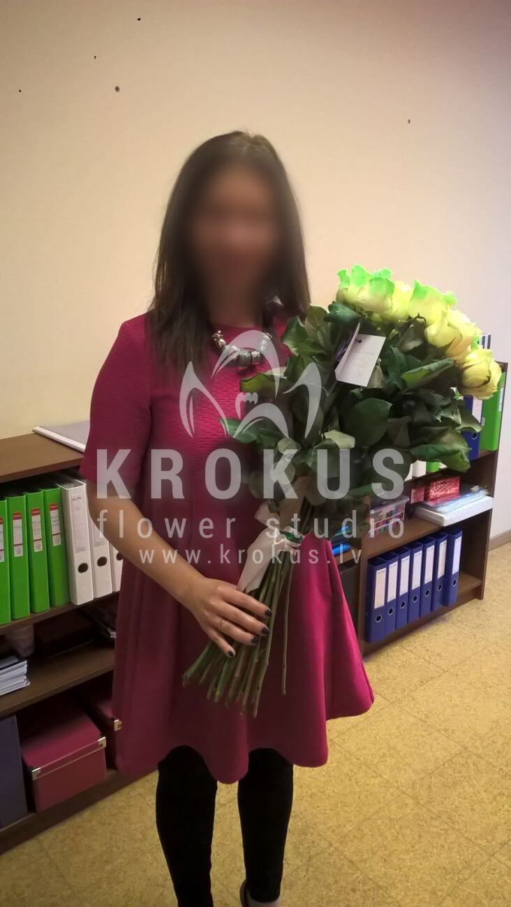 Доставка цветов в город Latvia (двухцветные розы)