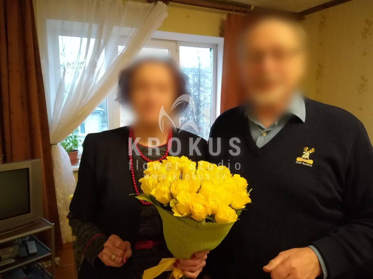 Ziedu piegāde Latvia Olaine (dzeltenas rozes)