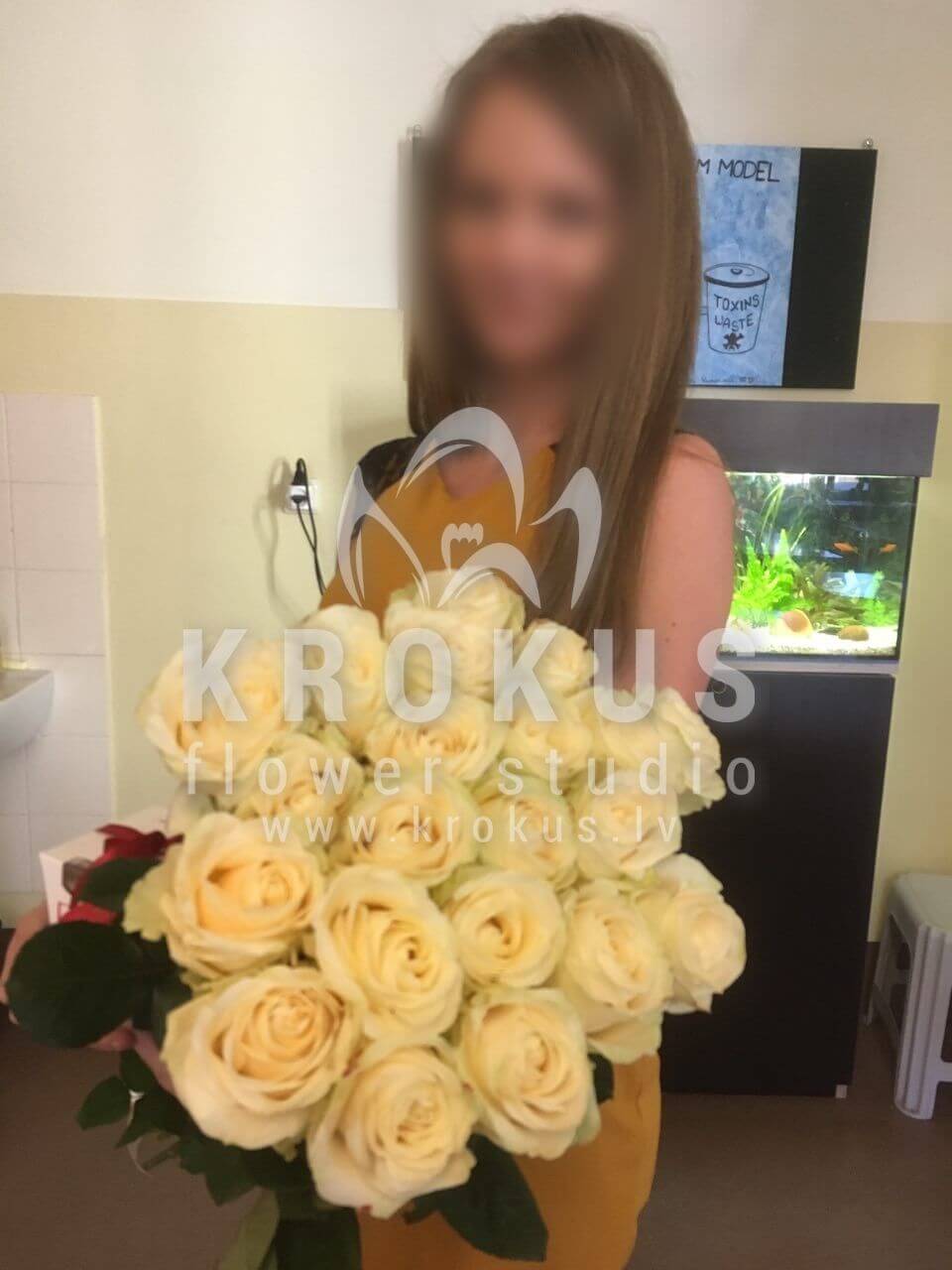 Deliver flowers to Latvia (white roses)