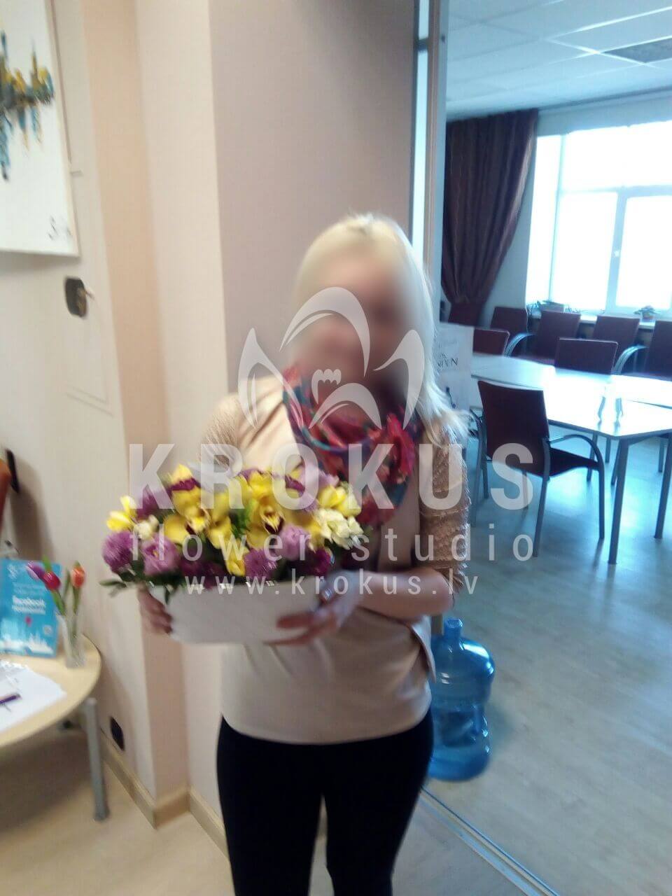 Deliver flowers to Latvia (shrub rosestulipsfreesiapistaciamatthiolaorchidsroyal tulipslisianthuses (eustoma))