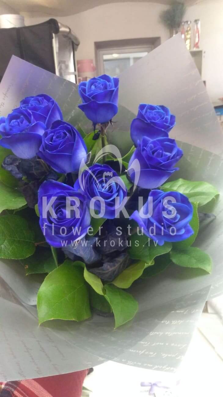 Ziedu piegāde Latvia Rīga (zilas rozes)