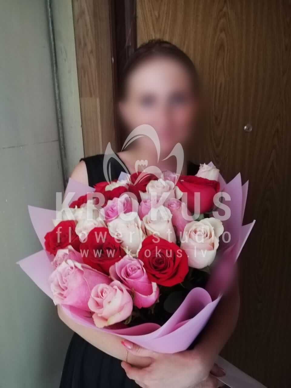 Доставка цветов в город Рига (розовые розыбелые розыоранжевые розыкрасные розыжелтые розы)