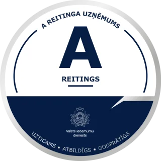 Знак компании с рейтингом A