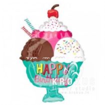 Фольгированный гелиевый шарик Happy birthday 'Ice cream' 38x58cm с круглосуточной доставкой по Риге и Латвии | Krokus.lv