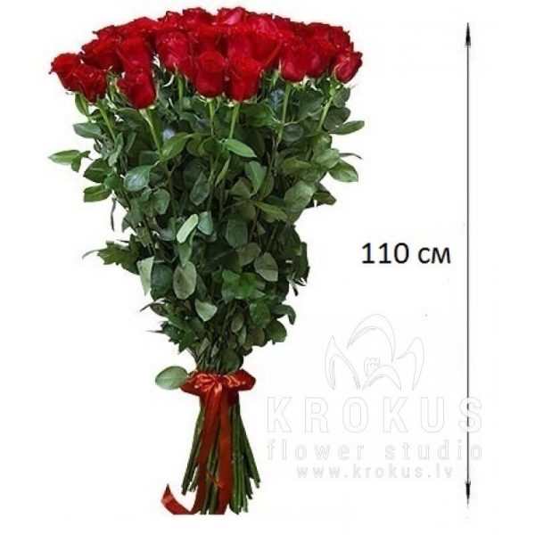 Высокие красные розы 110см ❤️