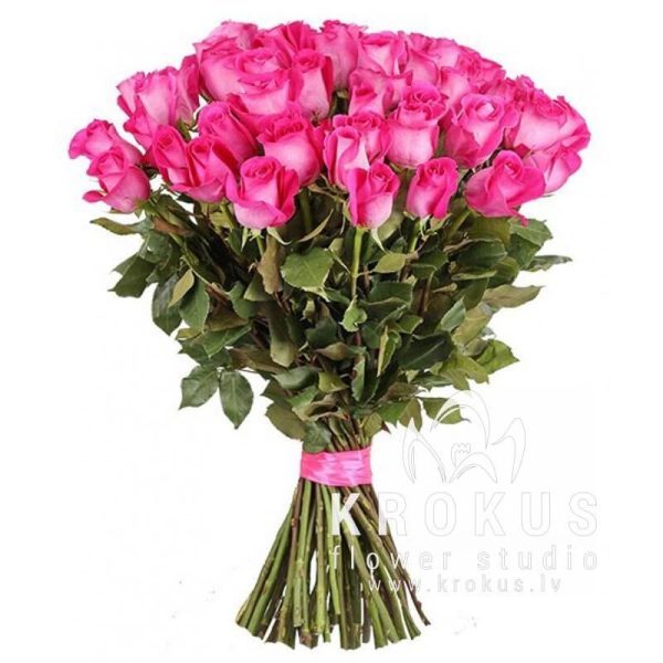 Розовые розы XXL 70см