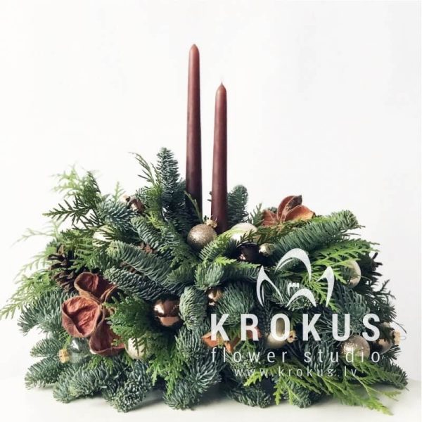 Christmas composition with candles