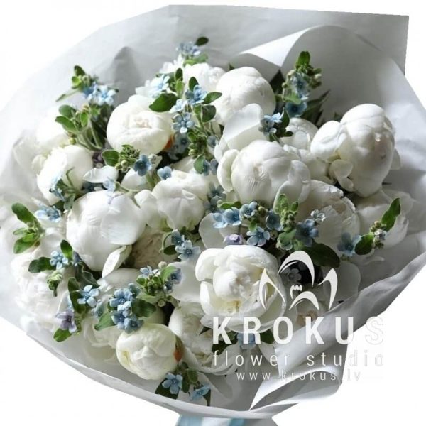 White peonys with oxipetalum