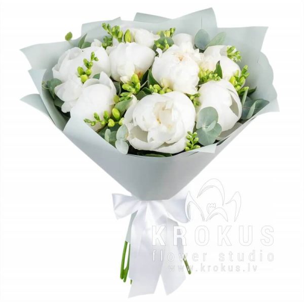 Bouquet of peonies and freesias