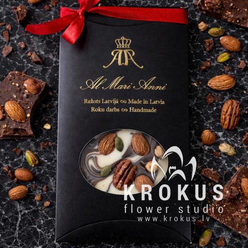 Belgian dark and white chocolate with nuts and pumpkin seeds