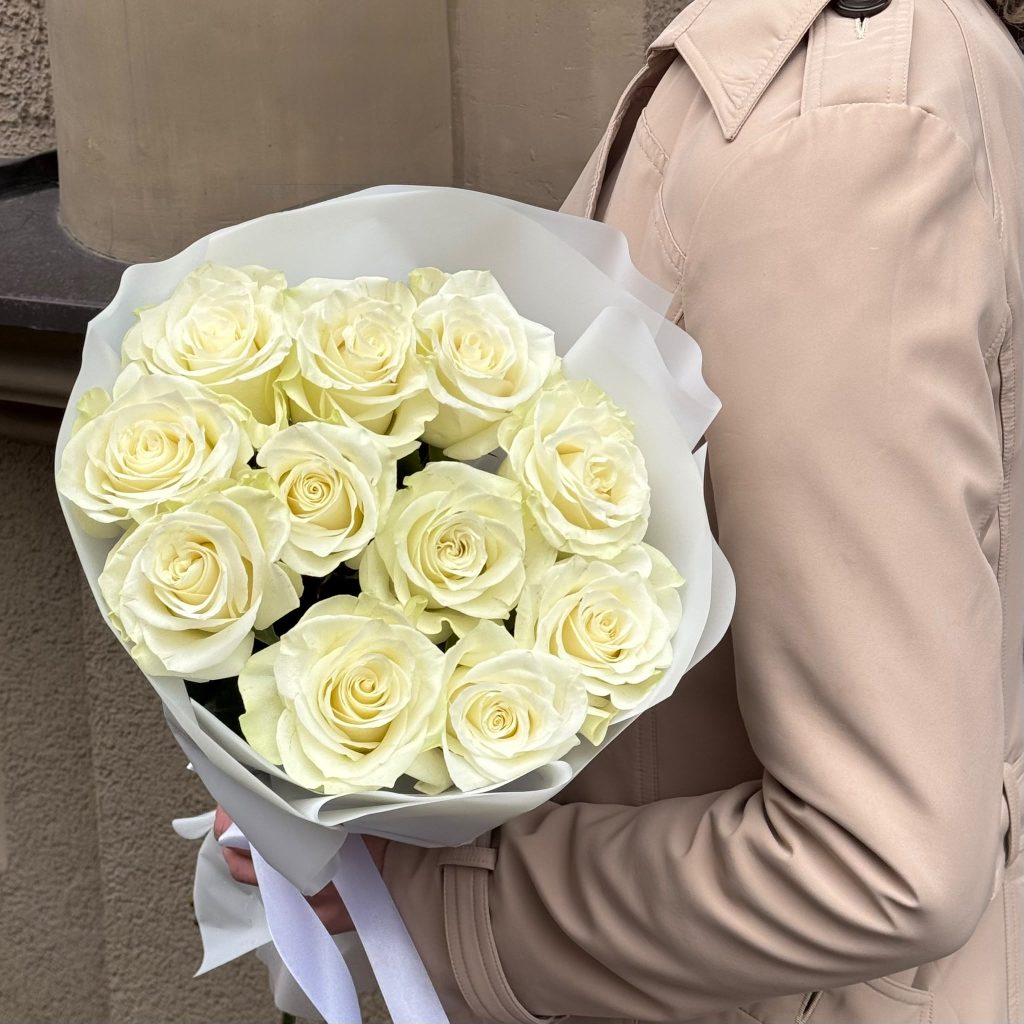 Белые розы 50см XXL - Белая роза, Белый с круглосуточной доставкой по Риге и Латвии | Krokus.lv