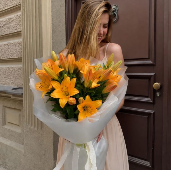 Peach lilies