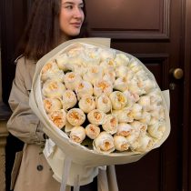 Krēmkrāsas peonijveida rozes